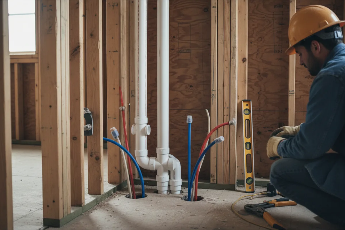 Drain and supply rough-in during Sump Pump Repair in Paradise